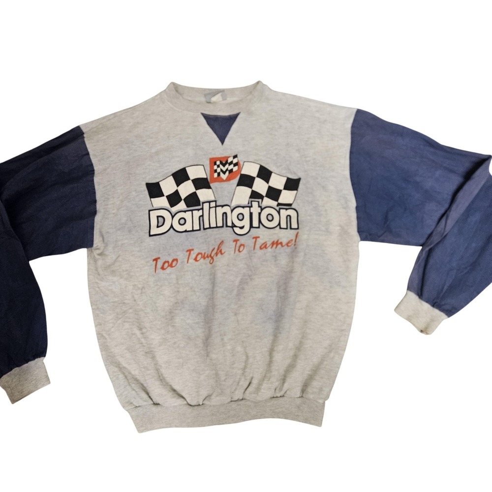 Vintage Darlington Sweatshirt Mens Large Racing Too Tough To Tame 90s USA